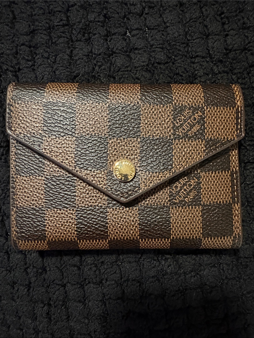 Louis Vuitton Brown Damier Ebene Small Envelope Card Holder Wallet